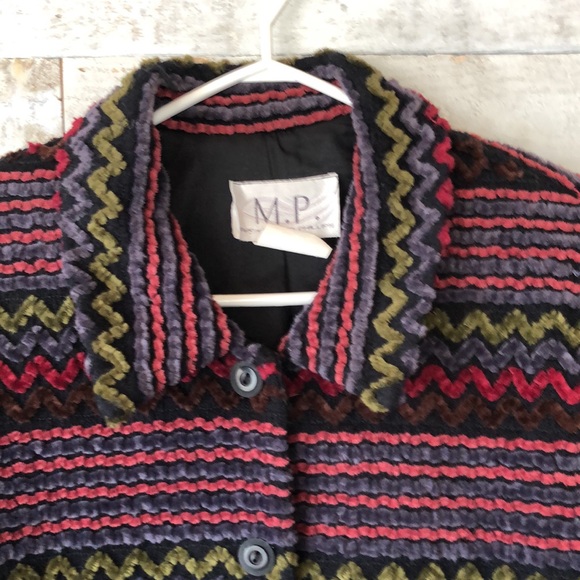Chenille chevron stripe light weight jacket - Picture 4 of 6